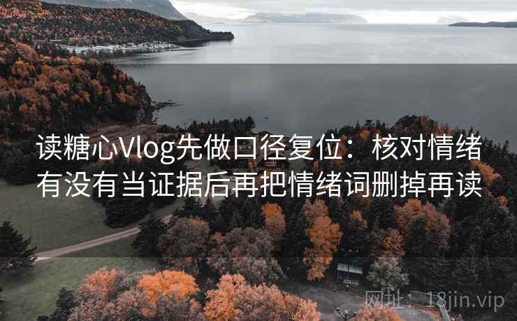 读糖心Vlog先做口径复位：核对情绪有没有当证据后再把情绪词删掉再读